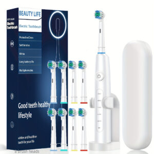 Electric Toothbrush Set with 8 Heads & Travel Case