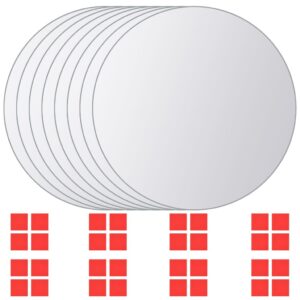 vidaXL Mirror Tiles Mirror Sheets Wall Bathroom Hallway Mirror Glass Round