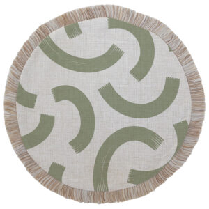 Round Placemat-Coastal Fringe-Muse Sage-40cm
