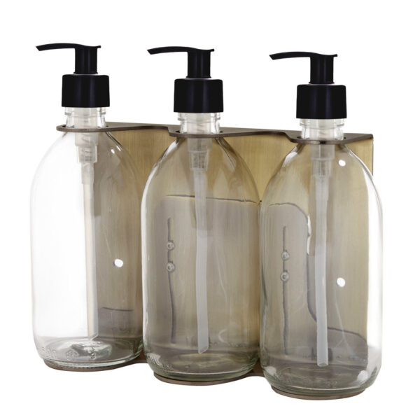 gold-triple-wall-mounted-soap-dispenser-plastic-250ml-clear-kuishi-9-2.jpg