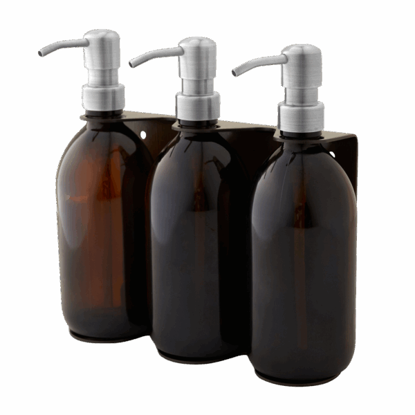 gold-triple-wall-mounted-soap-dispenser-silver-250ml-amber-kuishi-2.png